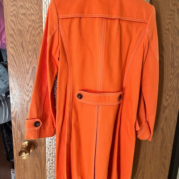 MAX D&G ORANGE COTTON TRENCH COAT SIZE MEDIUM WITH DETACHABLE BIB - Picture 10 of 14